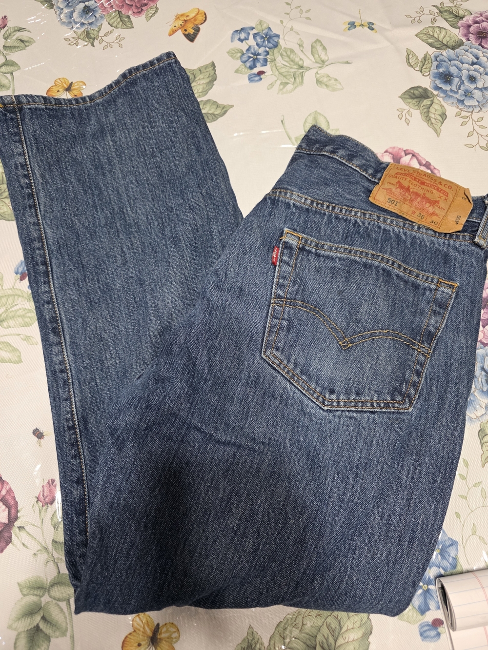 Levi's Men’s Dark Blue Straight Leg Jeans 501